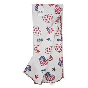 Docofil Winter USA Patriotic Throw Blanket 51x67 Cotton Blend Made in‎ Portugal